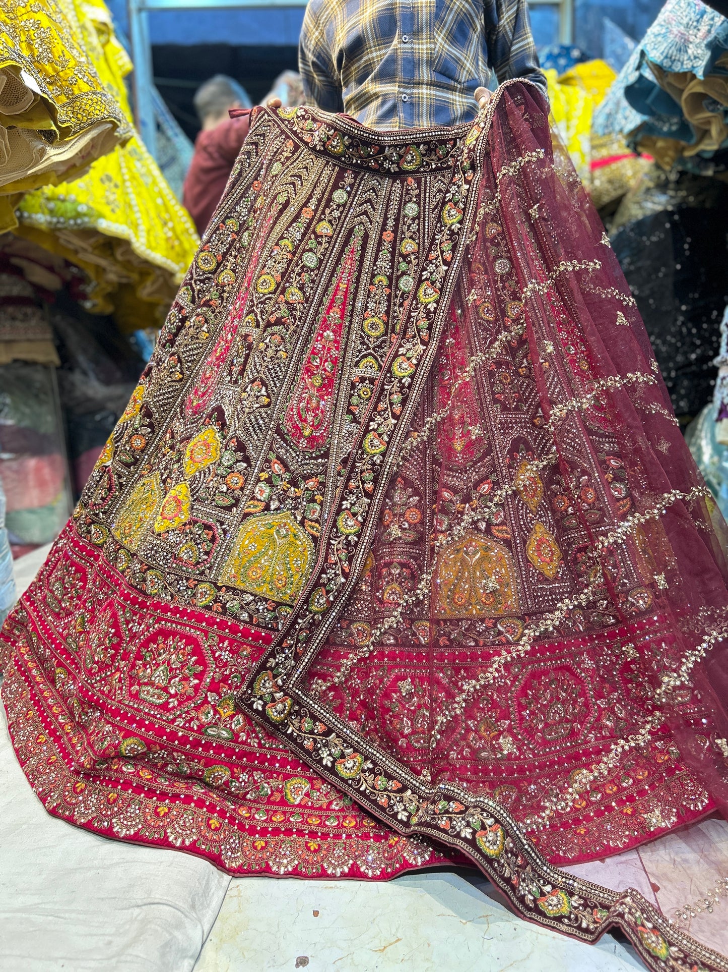 Majestic maroon bridal lehenga❤️