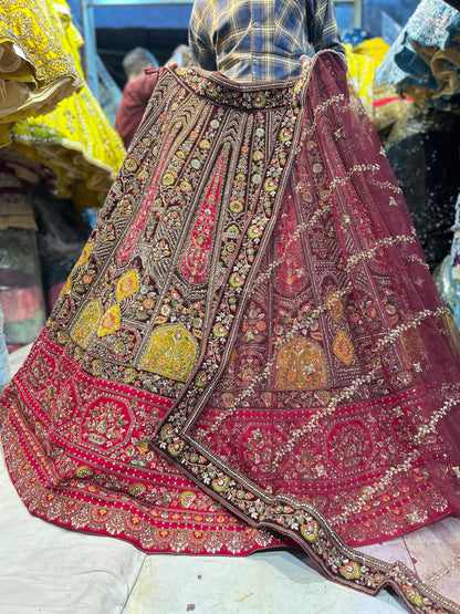 Majestic maroon bridal lehenga❤️