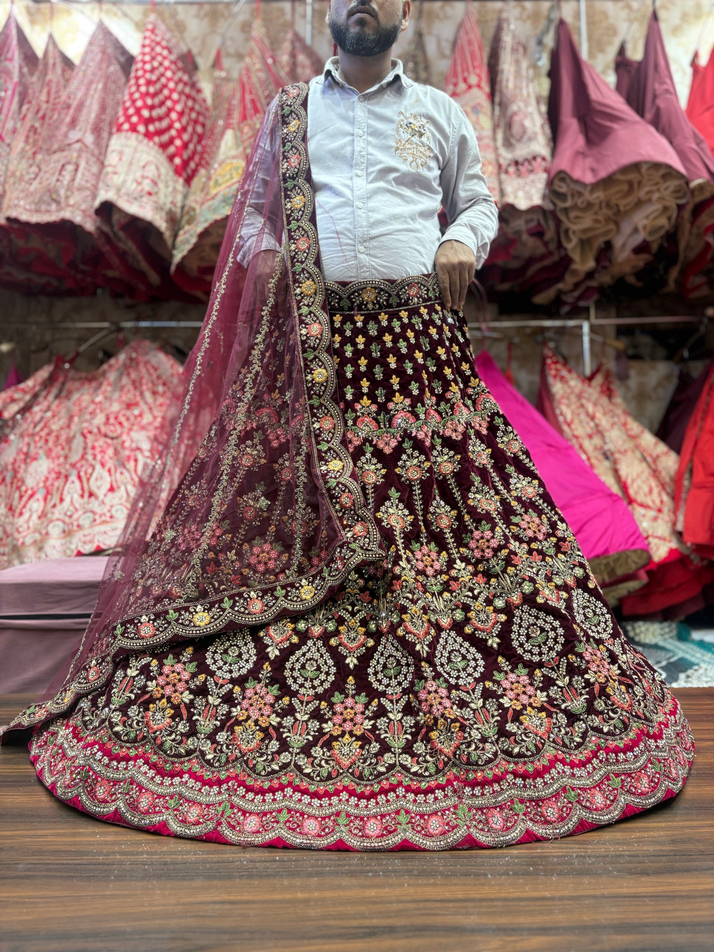 Fabulous maroon bridal Lehenga