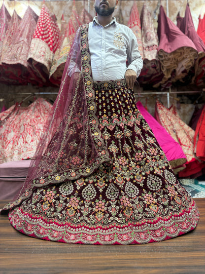 Fabulous maroon bridal Lehenga