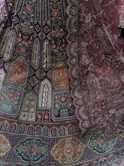 Royal maroon bridal Lehenga happy customer