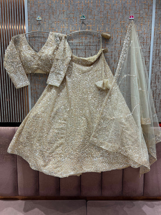 Golden Crop top Lehenga