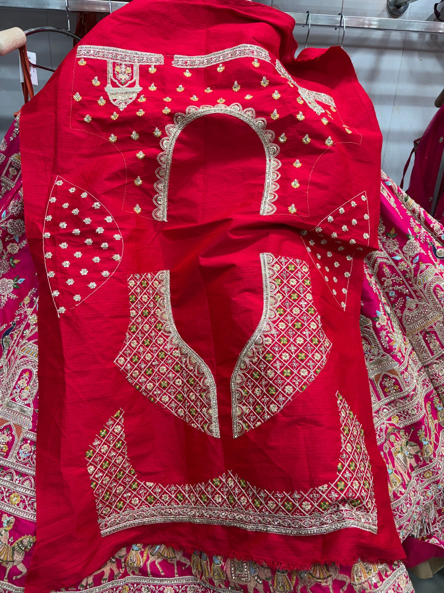 Rani pink peacock Bridal Lehenga