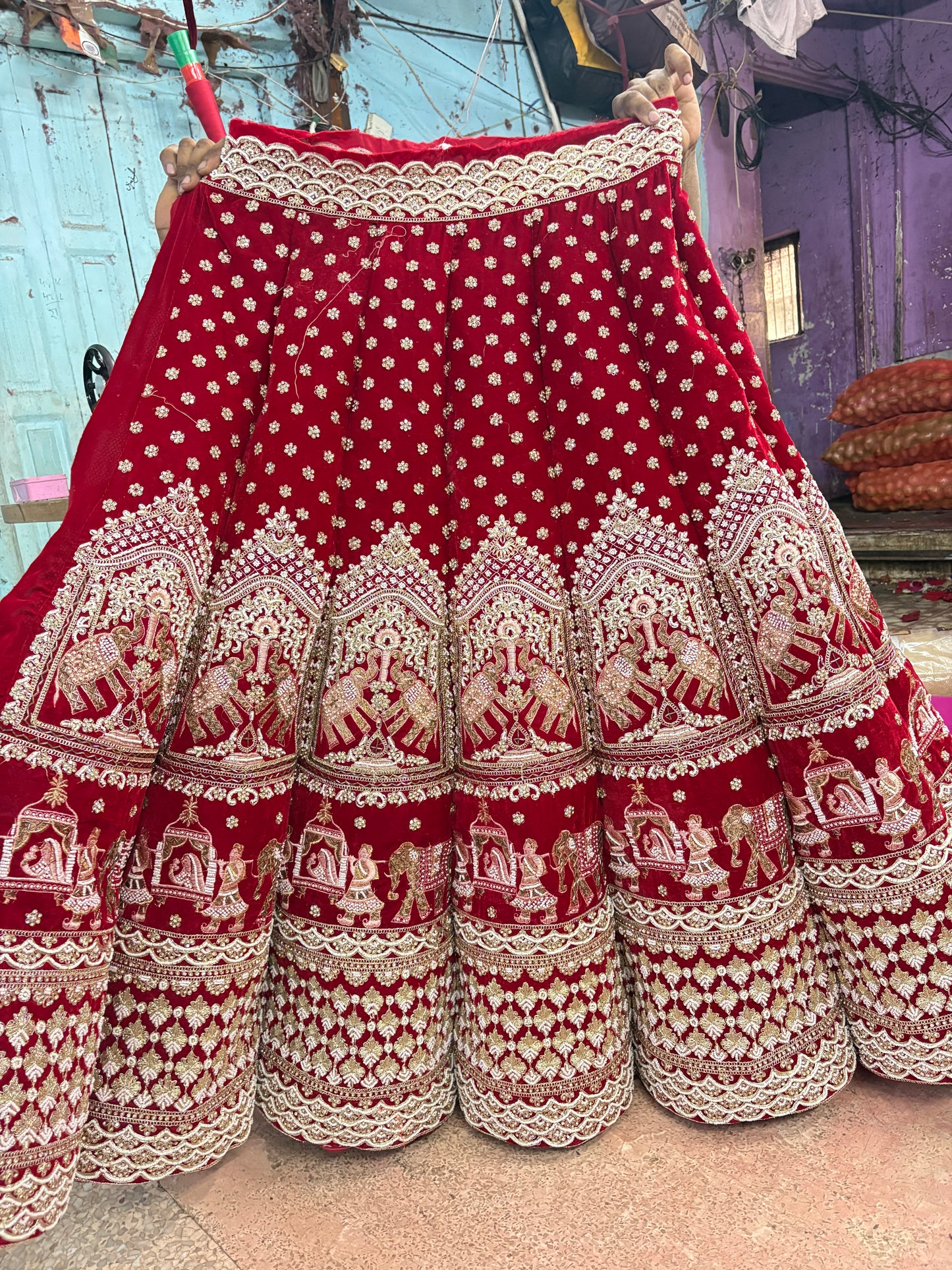 Gorgeous red Doli barat Ball bridal Lehenga