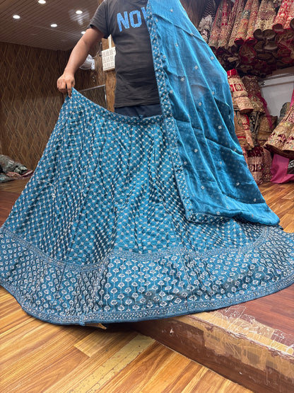Tremendous Sky blue Lehenga