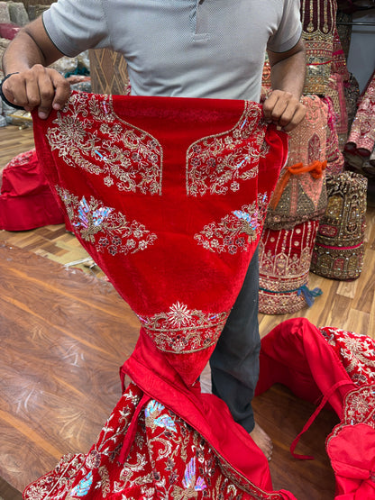 Maroon Peacock Ball Bridal Lehenga