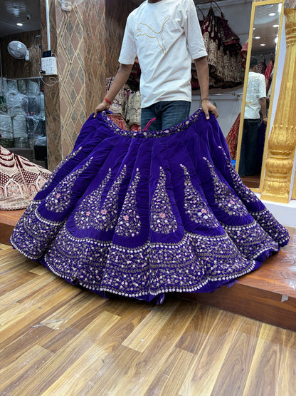 Purple Peacock Ball Bridal Lehenga