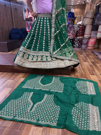 Amazing green machine work Lehenga