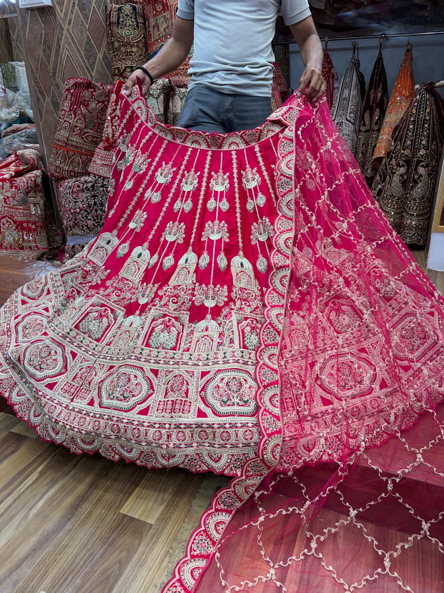 Rani Pink Bridal Lehenga - Shopping World