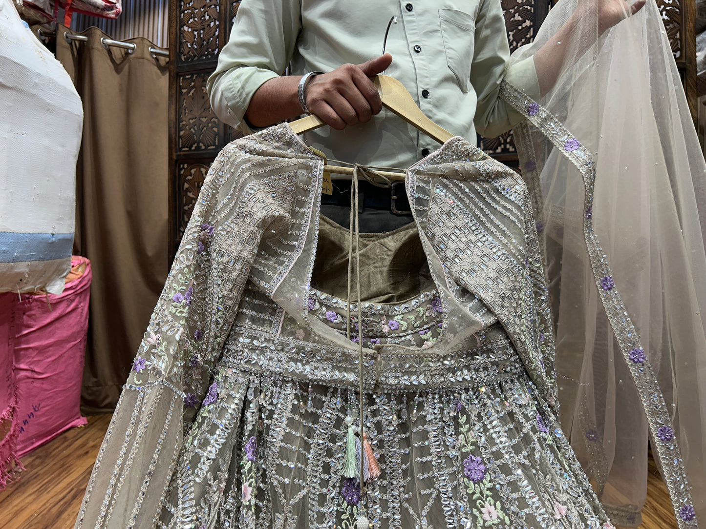 Fantastic peach crop top Lehenga