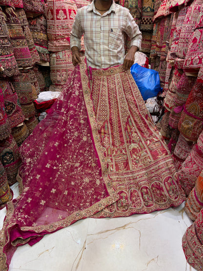 Pink orange Bridal Lehenga