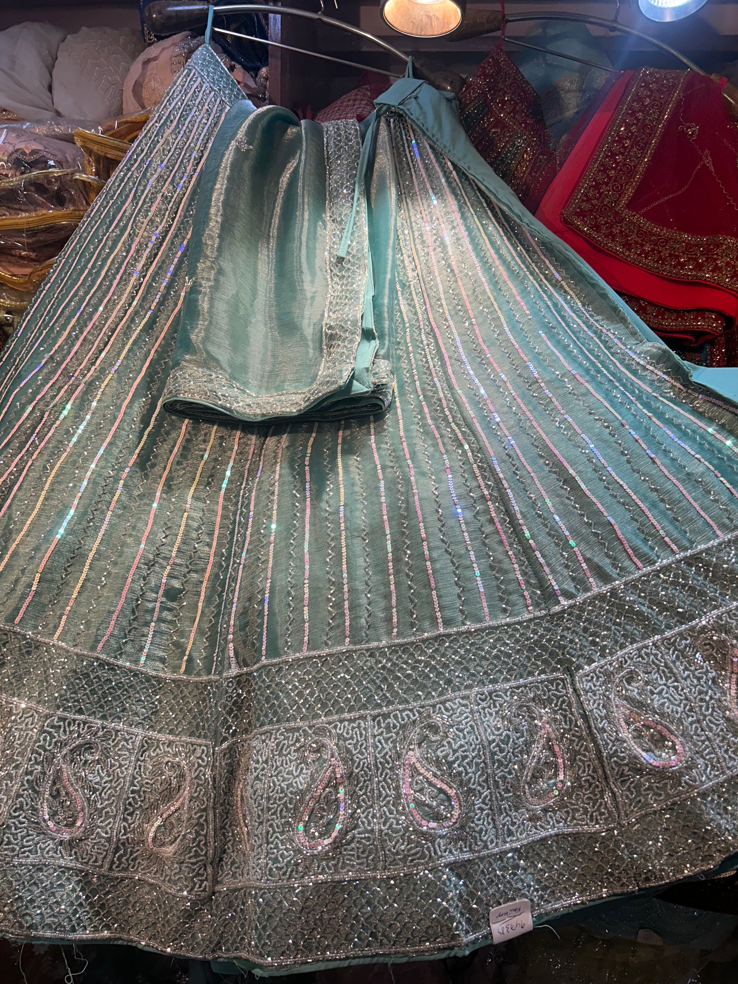 Beautiful sky green blue lehenga