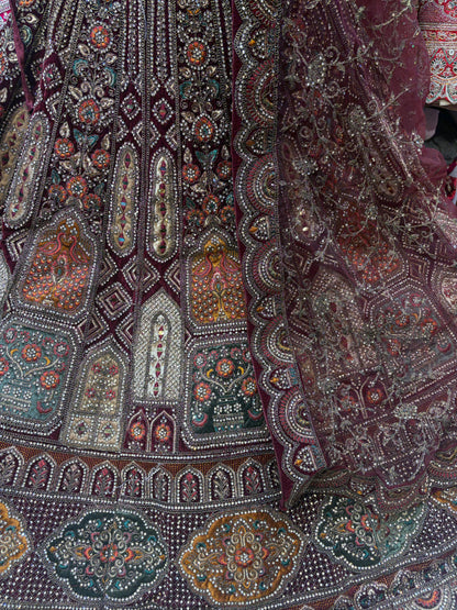 Royal maroon bridal Lehenga happy customer