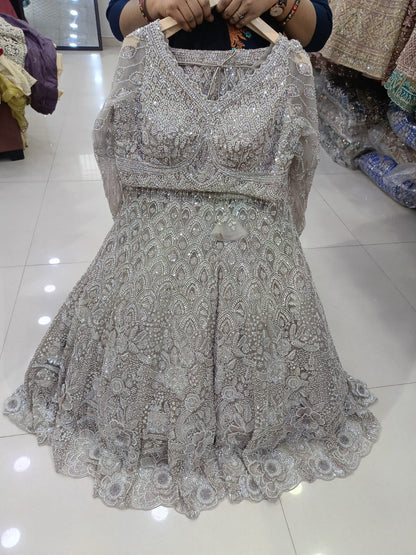 White Crop Top Lehenga