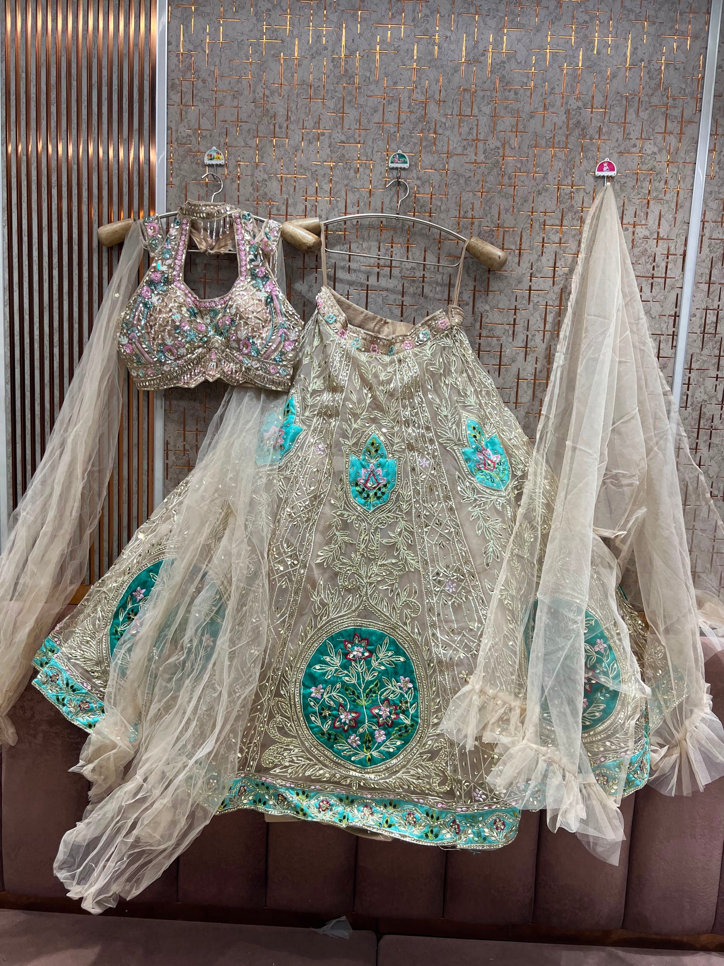 Sky Blue Pdp Crop Top Lehenga