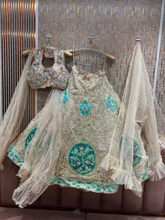 Golden Pdp Crop Top Lehenga