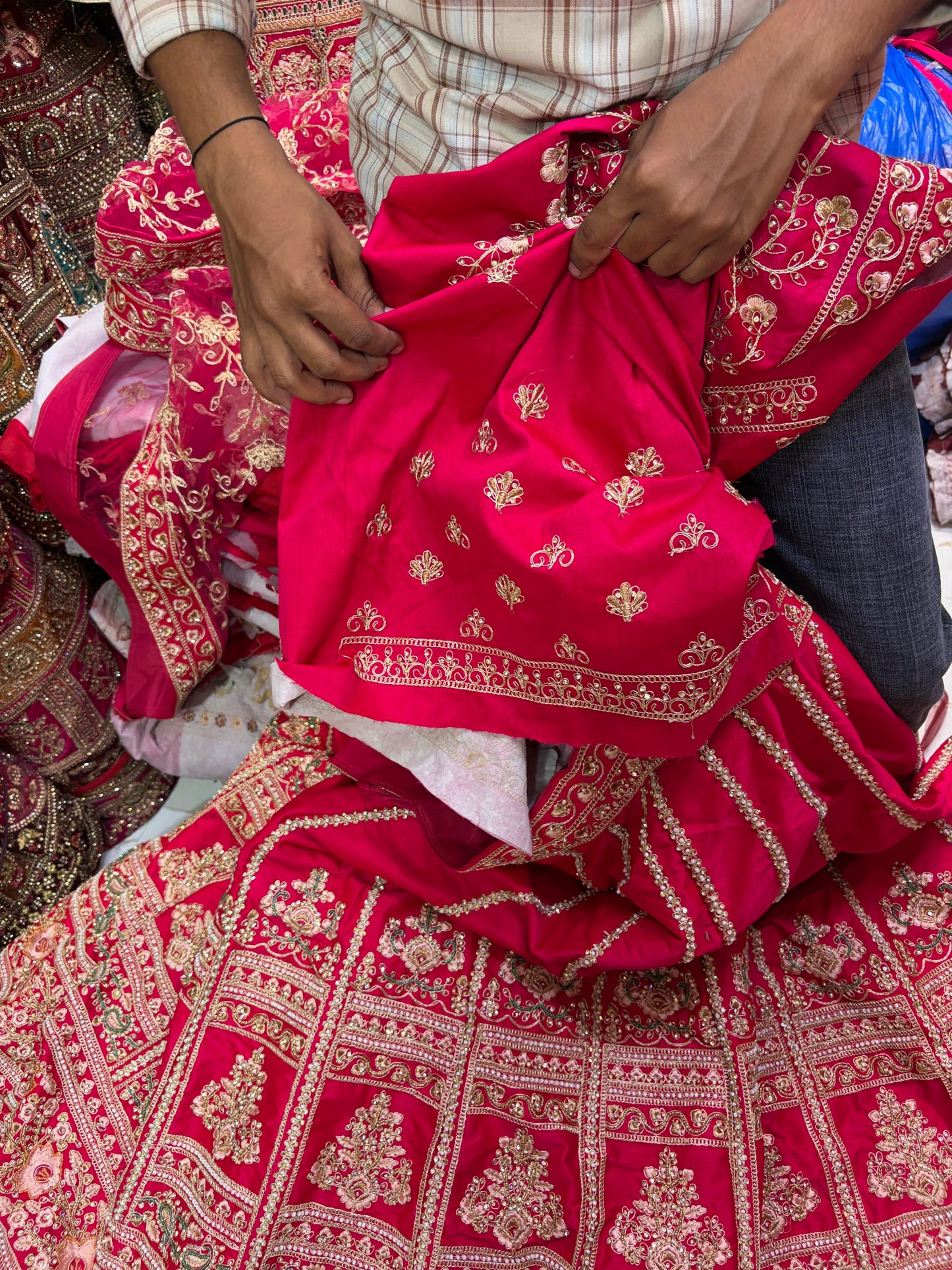 Rani pink Sabyasachi Bridal Lehenga
