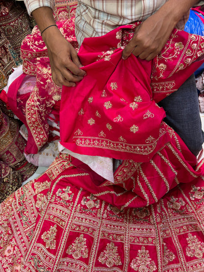 Rani pink Sabyasachi Bridal Lehenga