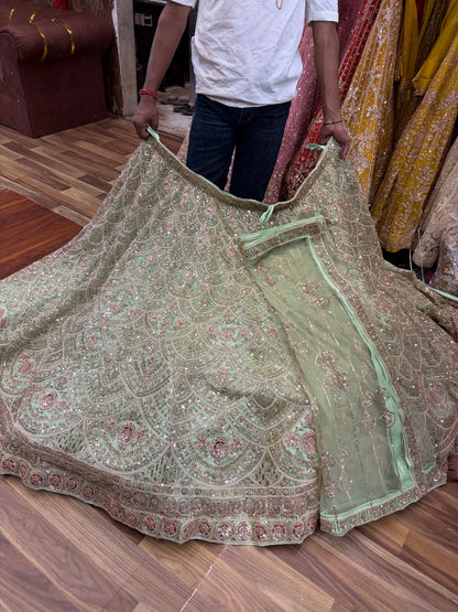 Pista Green Designer Lehenga