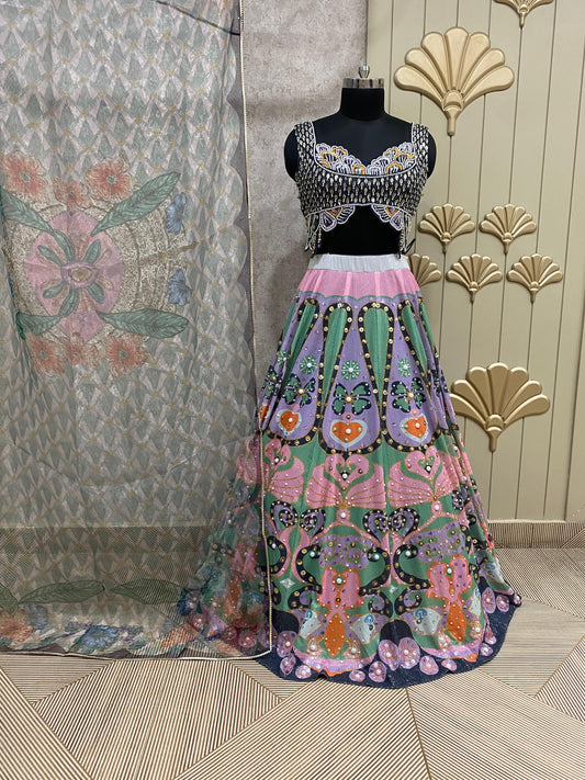 Lavender pink PDP crop top lehenga