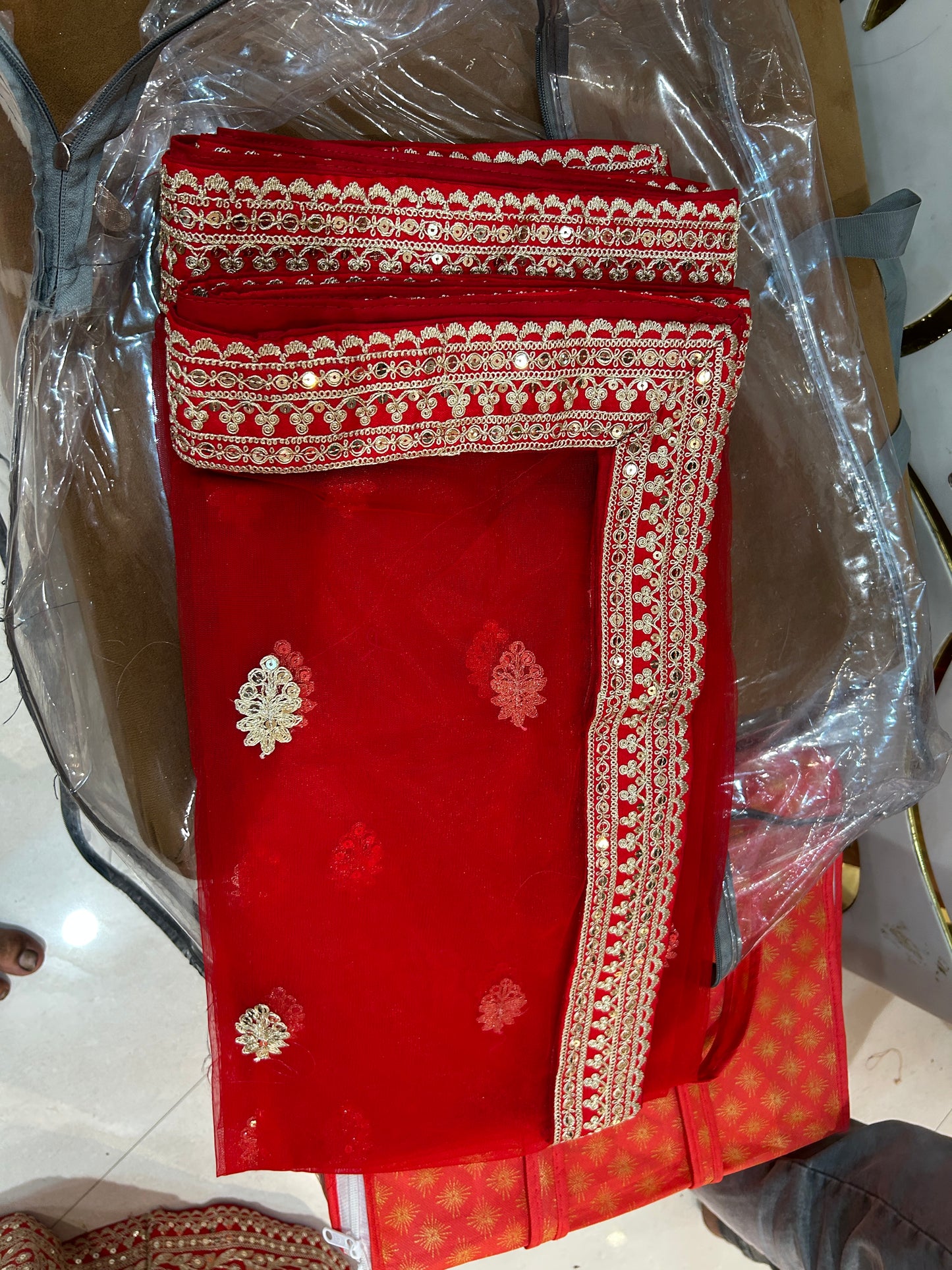 Majestic Red bridal lehenga Happy Customer