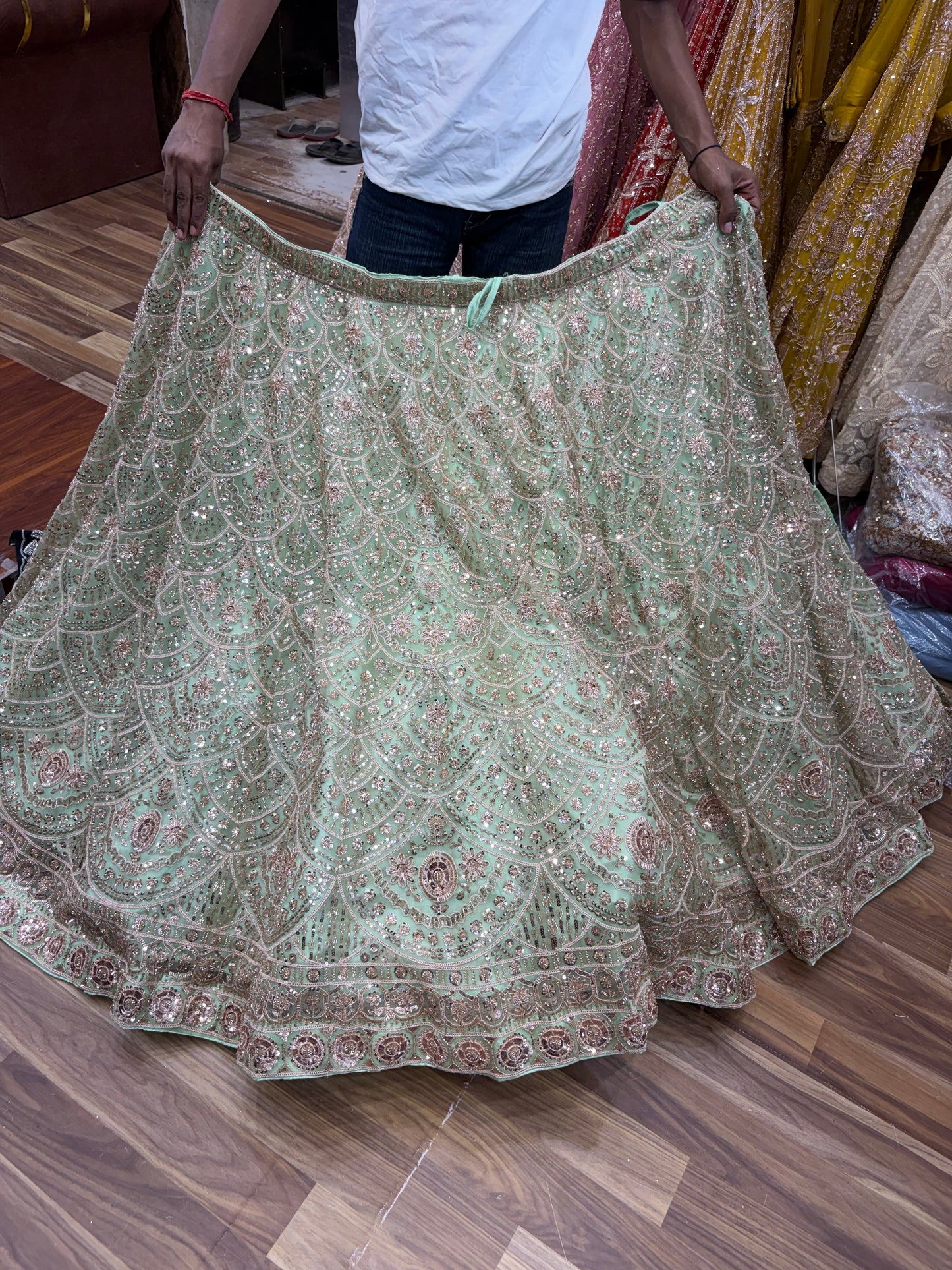 Pista Green Designer Lehenga