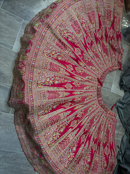 Gorgeous Rani pink Crop Top Lehenga