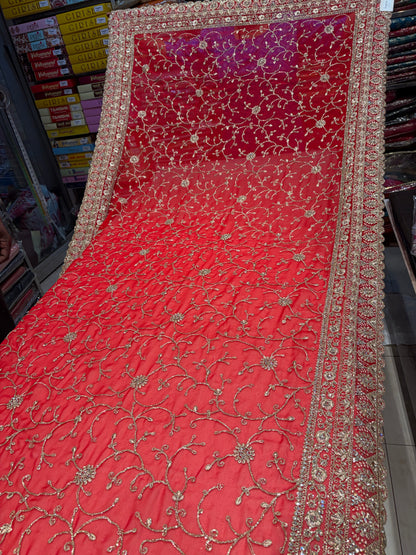 Awesome dark pink saree