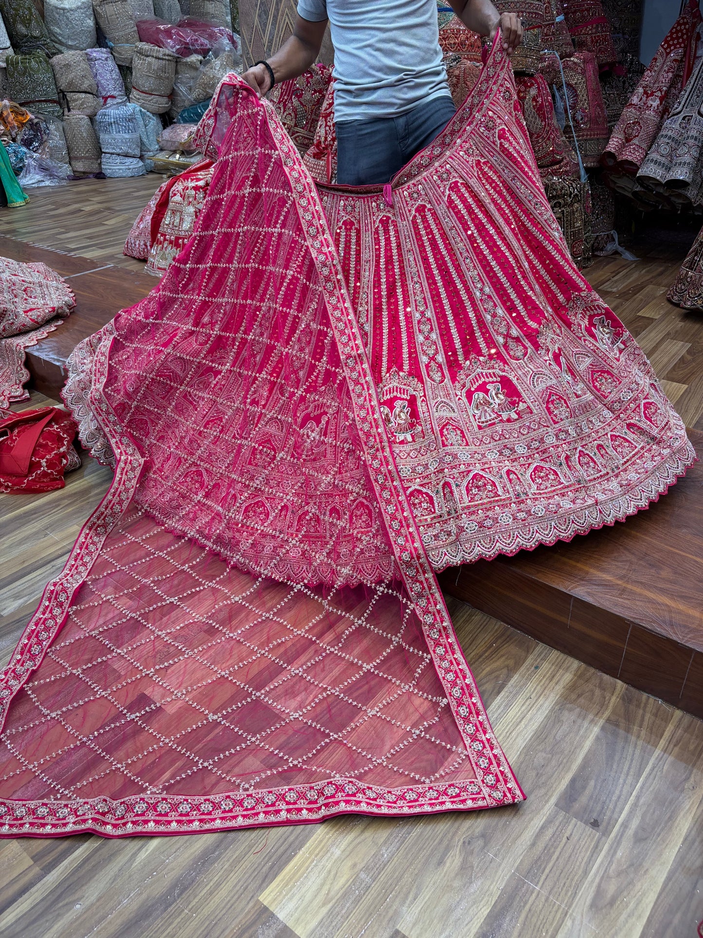 Rani Pink Bridal Lehenga - Shopping World