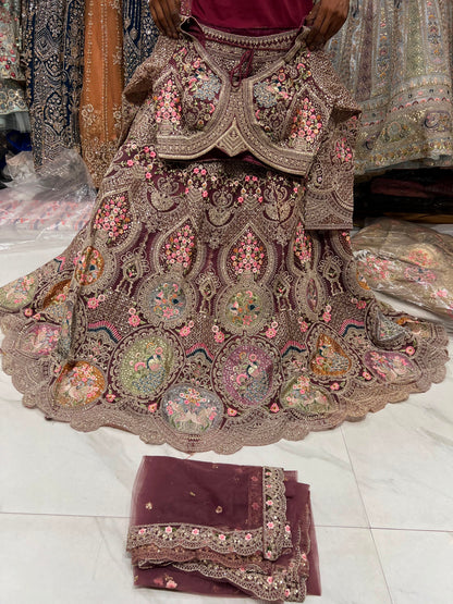 Purple Crop Top Lehenga