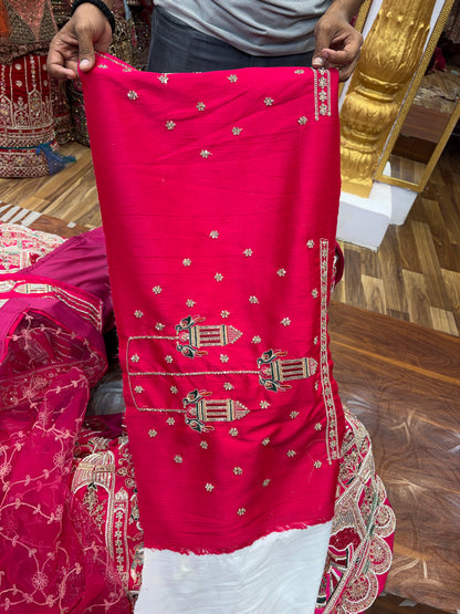Rani Pink Peacock Designer Bridal Lehenga - Shopping World