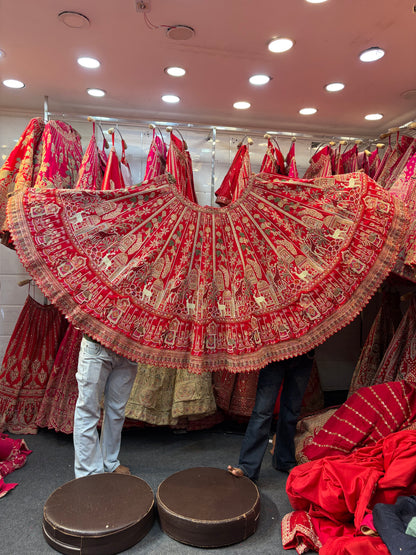 Rani Pink Peacock Designer Bridal Lehenga