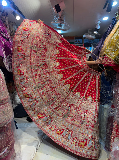Astonishing Peacock Rani pink Bridal Lehenga