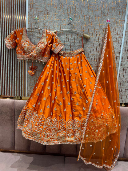 White Crop Top Lehenga - Shopping World