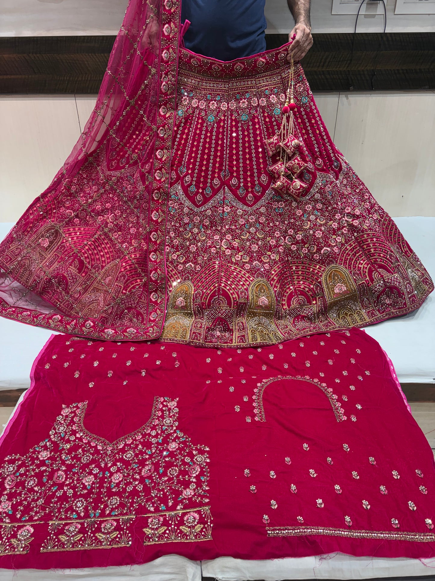 Khoobsurat Red Jhumka bridal Lehenga