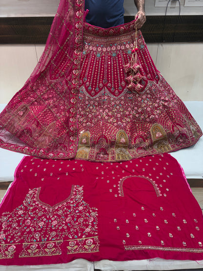 Khoobsurat Red Jhumka bridal Lehenga