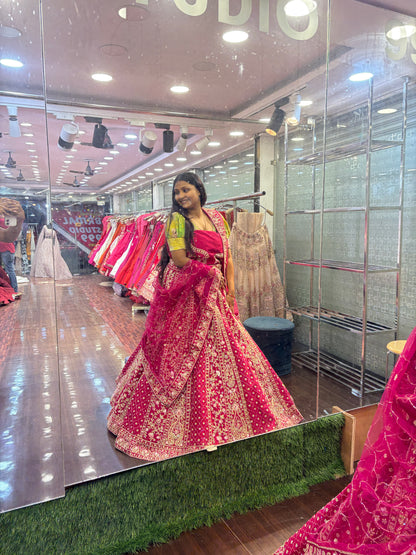 Astonishing red bridal Lehenga