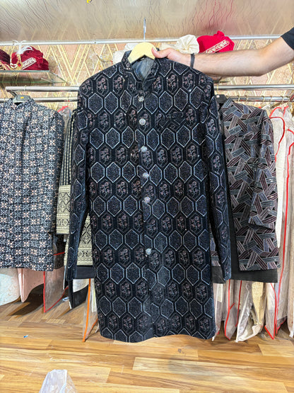 Black blue Jodhpuri indo western blazer kurta Sherwani