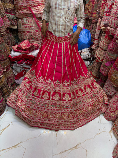 Rani pink Sabyasachi Bridal Lehenga