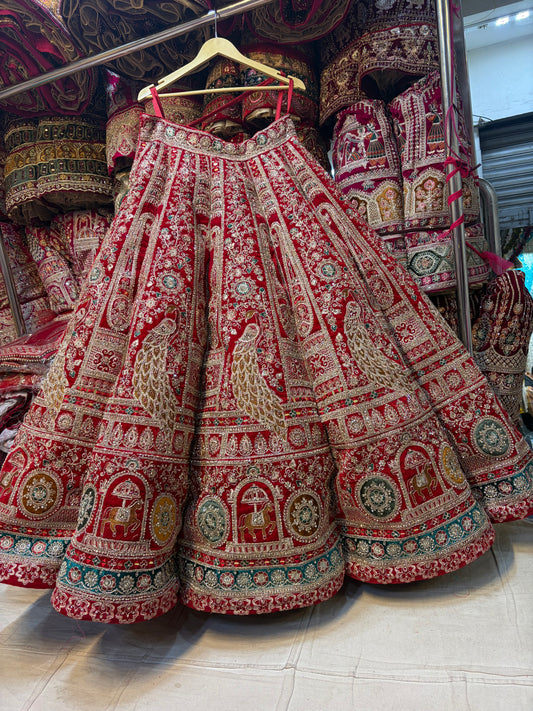 Rani pink peacock Ball Bridal Lehenga