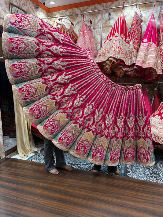 Rani Pink Peacock Ball Bridal Lehenga