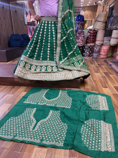 Amazing green machine work Lehenga