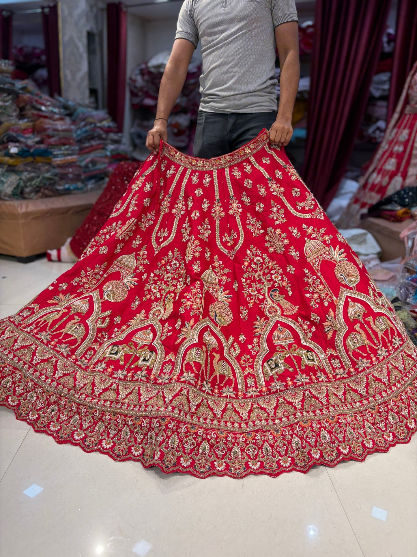 Rani pink Bridal Lehenga