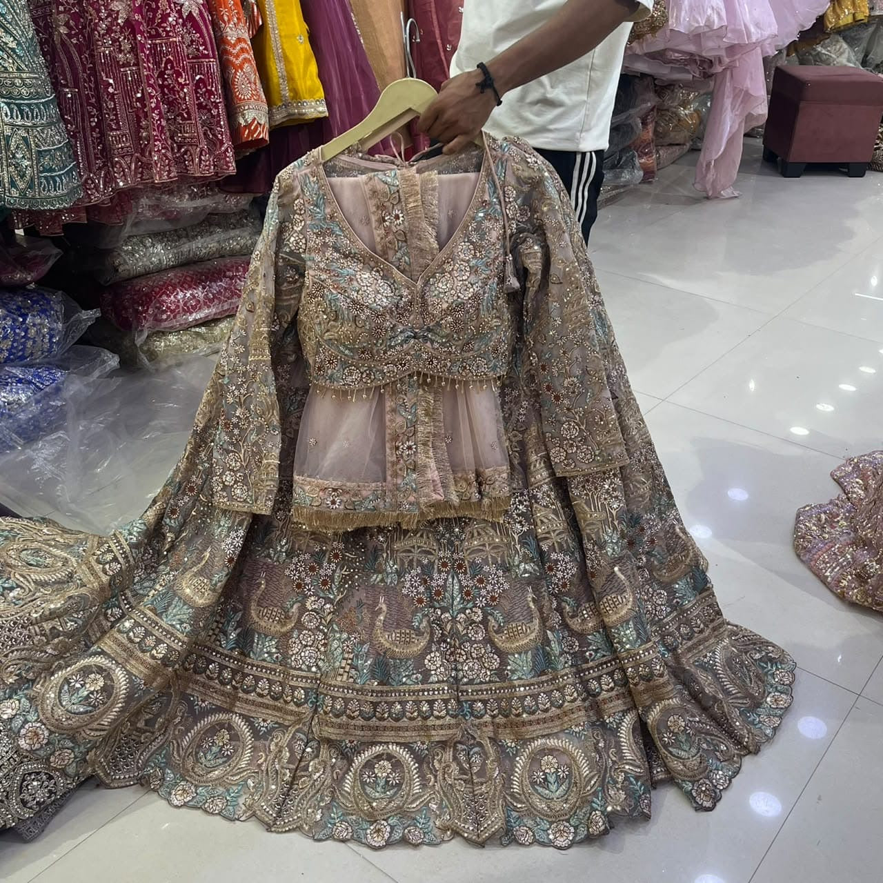 Golden Crop Top Lehenga