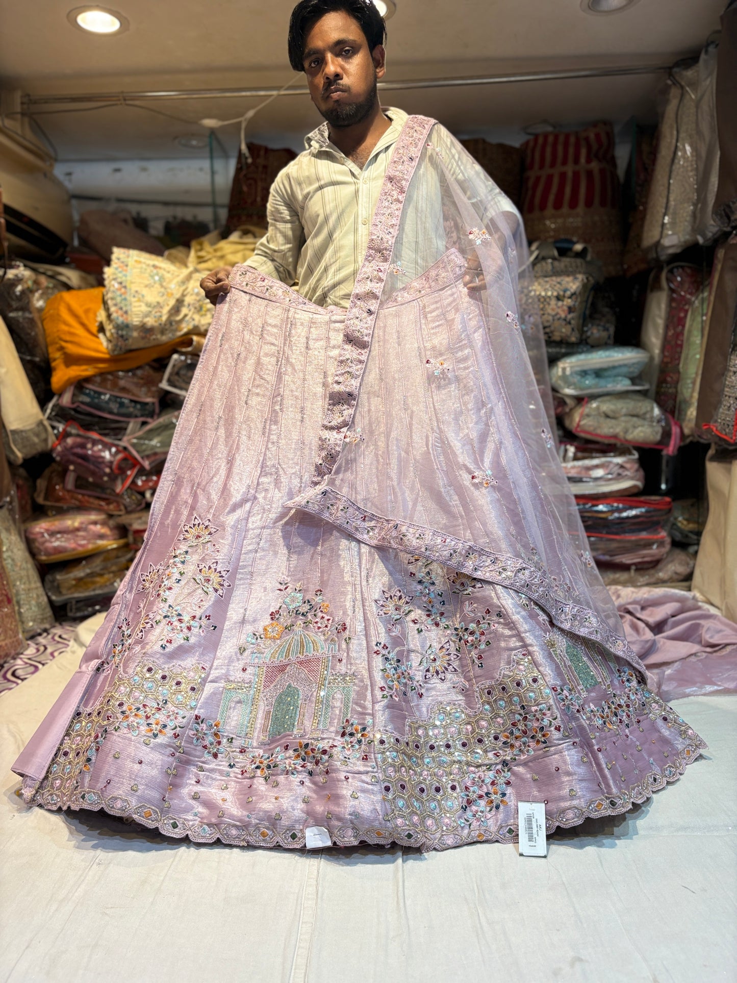 Glamorous palace baby pink Lehenga