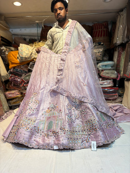 Glamorous palace baby pink Lehenga