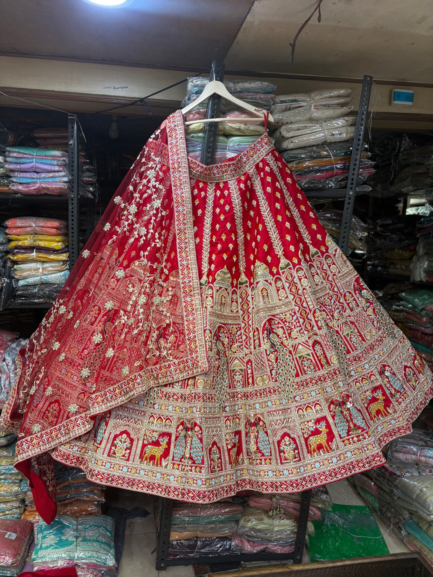 Majestic Rani pink peacock Bridal Lehenga