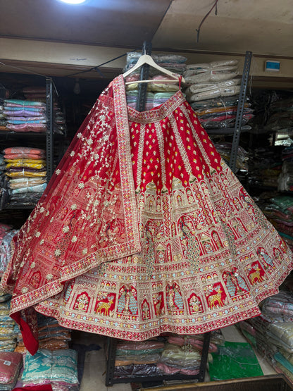 Majestic Rani pink peacock Bridal Lehenga