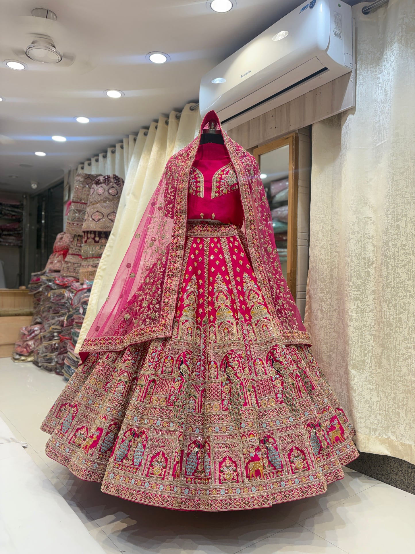 Astonishing Rani pink bridal Lehenga
