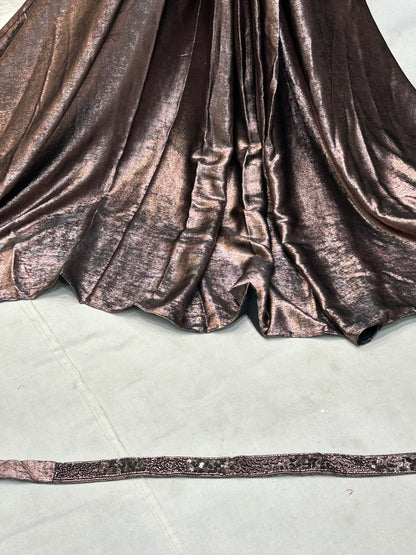 Astonishingg brown fancy saree